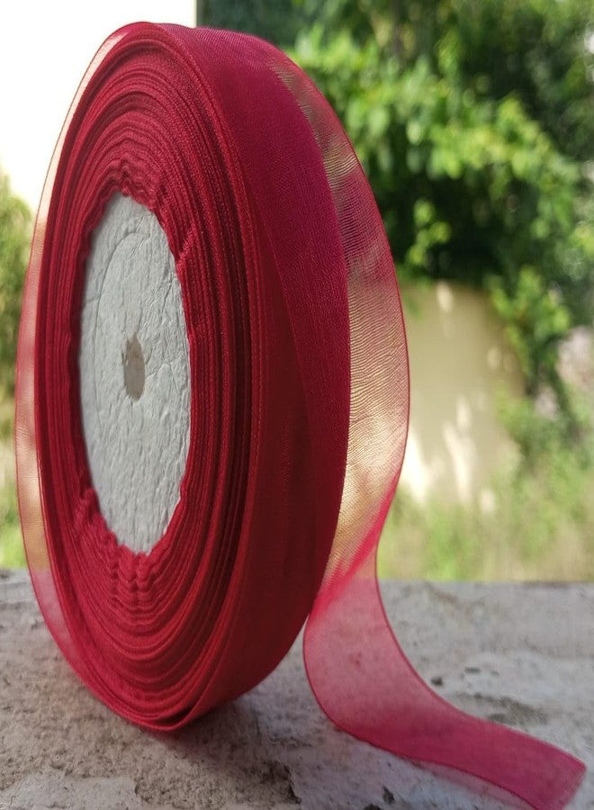 IMPRINT 1 Inch Cherry Red Organza Ribbon, 35 Metres - Image 1